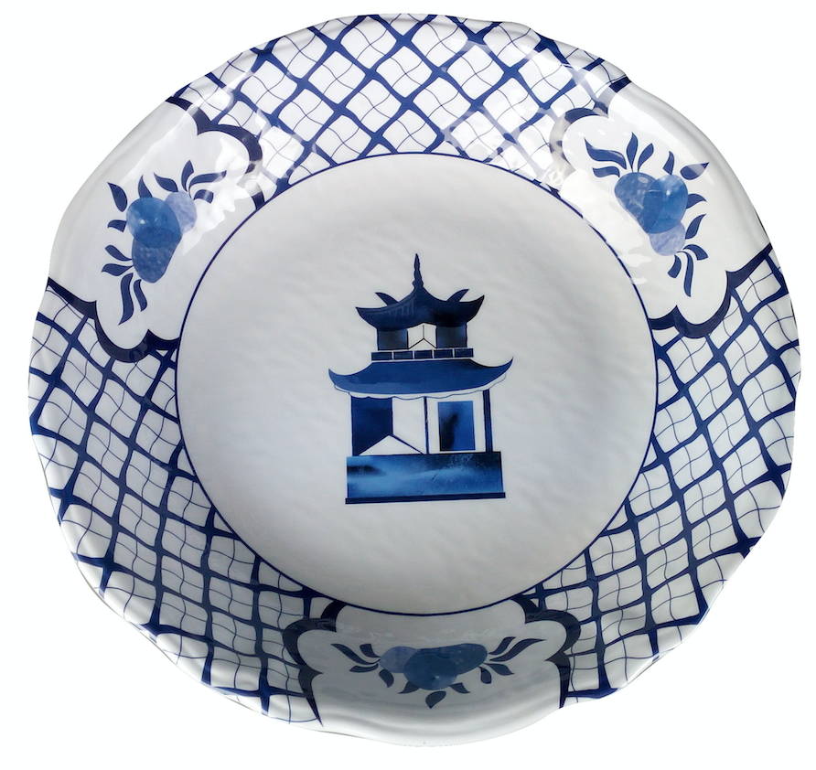 Pagoda melamine large serving bowl